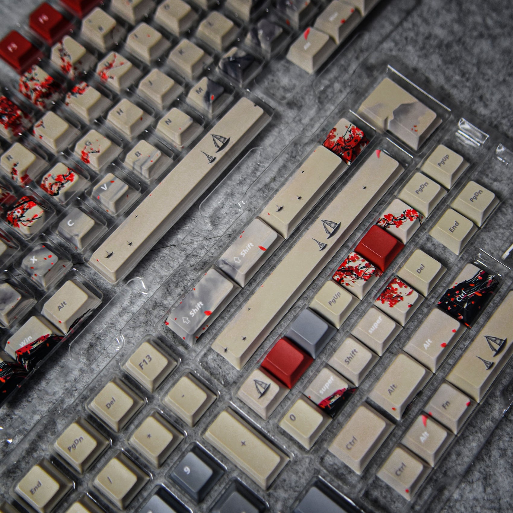 The Land of Red Plum Blossoms Keycaps – 148 Keys | Cherry Profile • PBT