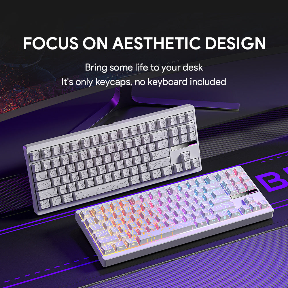 Contour White Keycaps – 100 Keys | OEM Profile • PBT