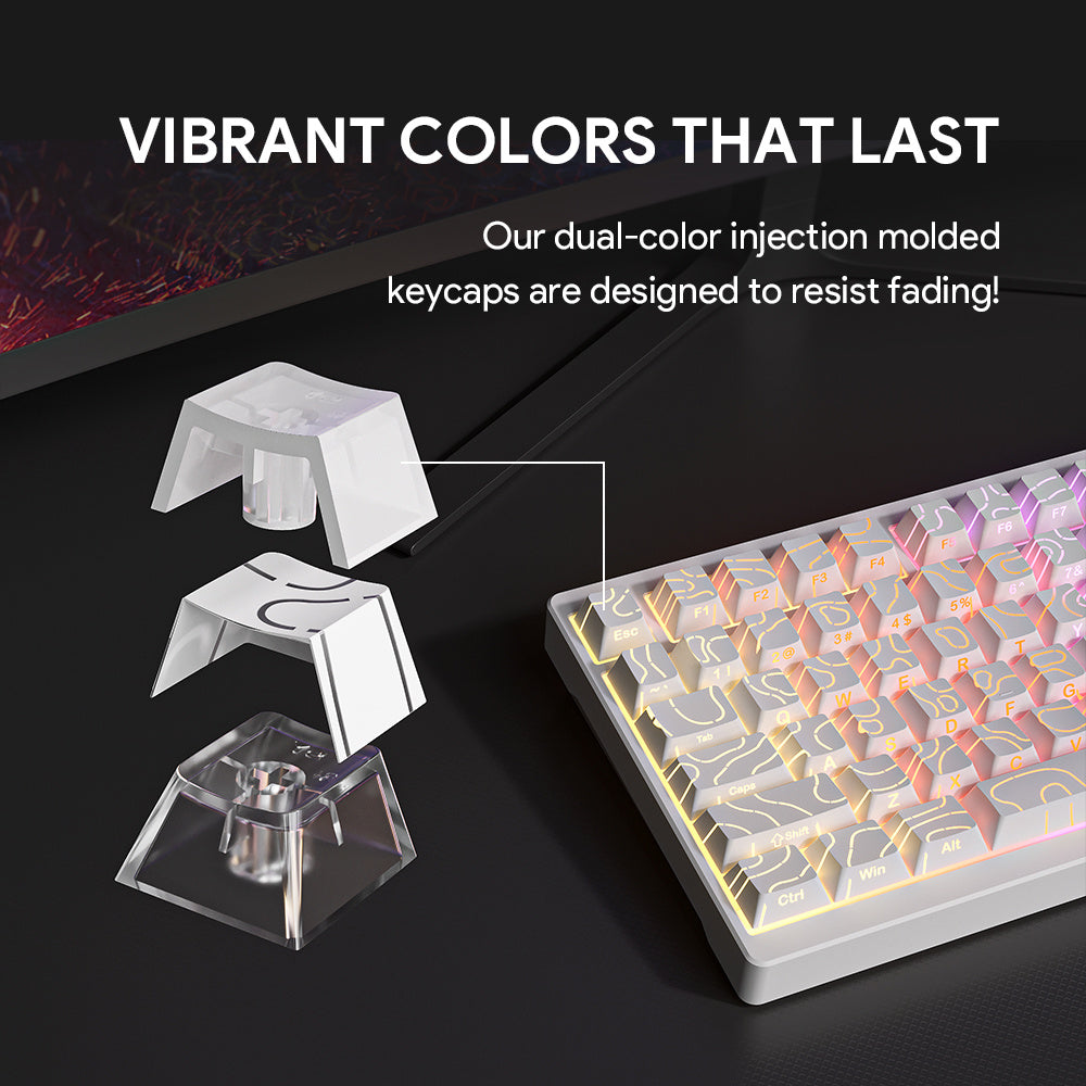 Contour White Keycaps – 100 Keys | OEM Profile • PBT