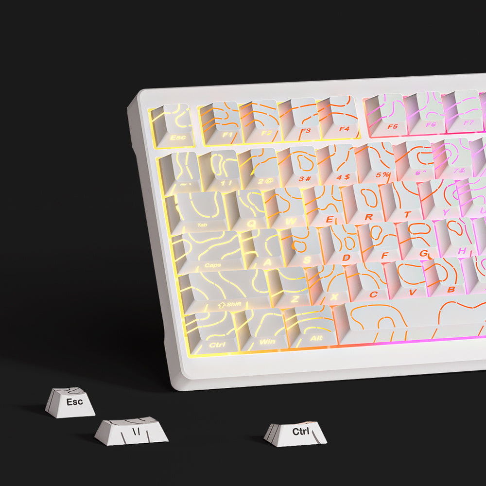 Contour White Keycaps – 100 Keys | OEM Profile • PBT