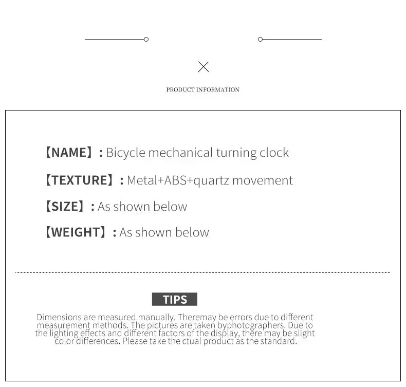 Bicycle Modern Artificial Flip Down Page Desk Clock Retro Flip Table Clock Stainless Steel Mechanical Automatic Clock Home Decor