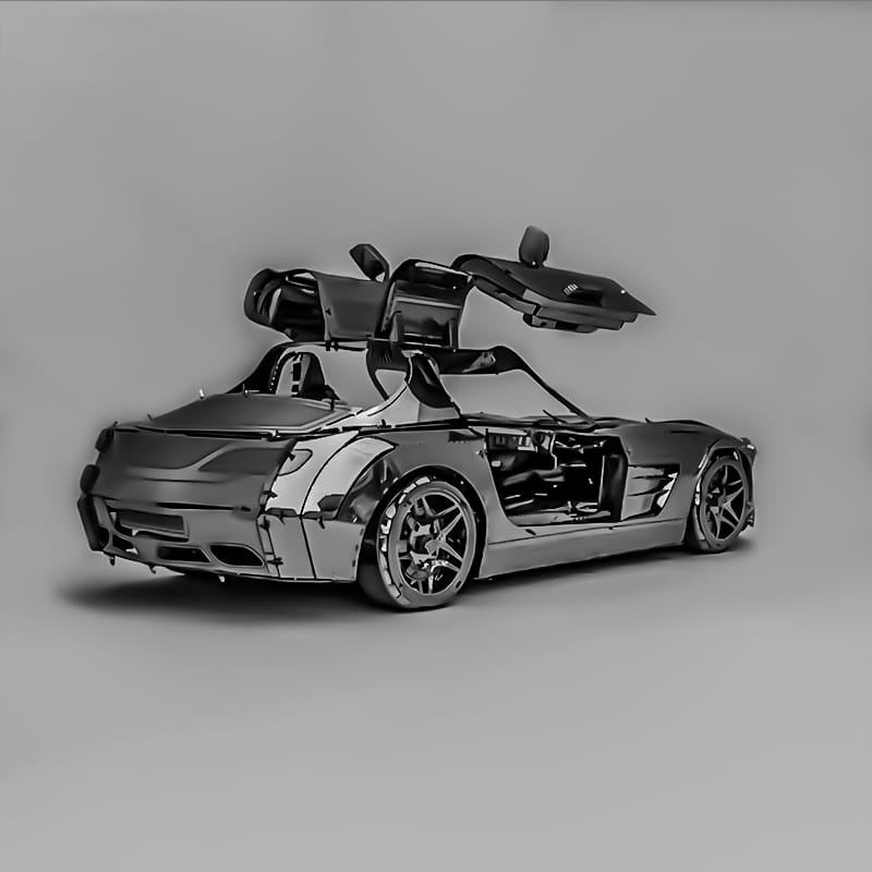 Metal 3D Model Kit Mercedes SLS Building Kit for Kids and Adults Car Puzzle Game