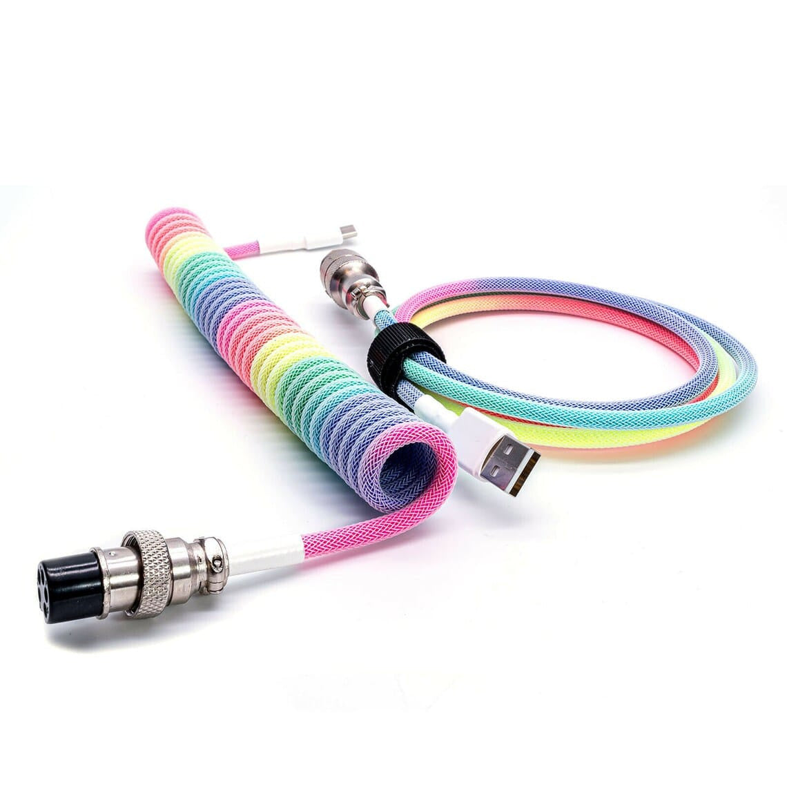 Gaming Keyboard Cable, Custom Coiled Keyboard USB-C Coiled Spring Cable