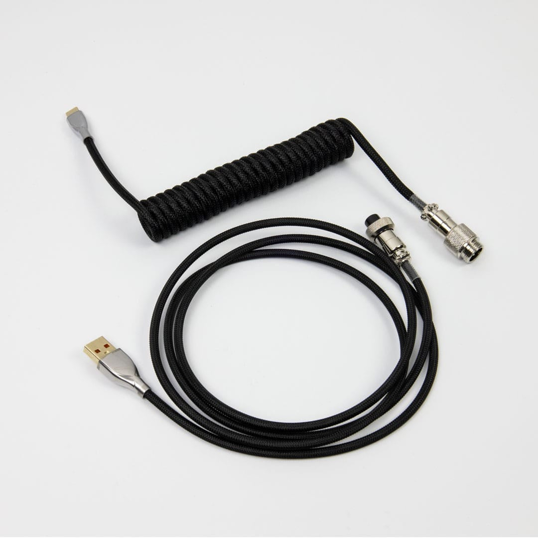 M4G Coiled Aviator USB-Cable- BLACK