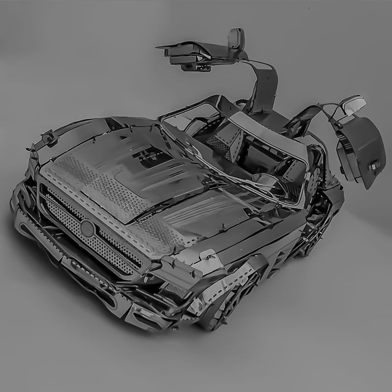 Metal 3D Model Kit Mercedes SLS Building Kit for Kids and Adults Car Puzzle Game