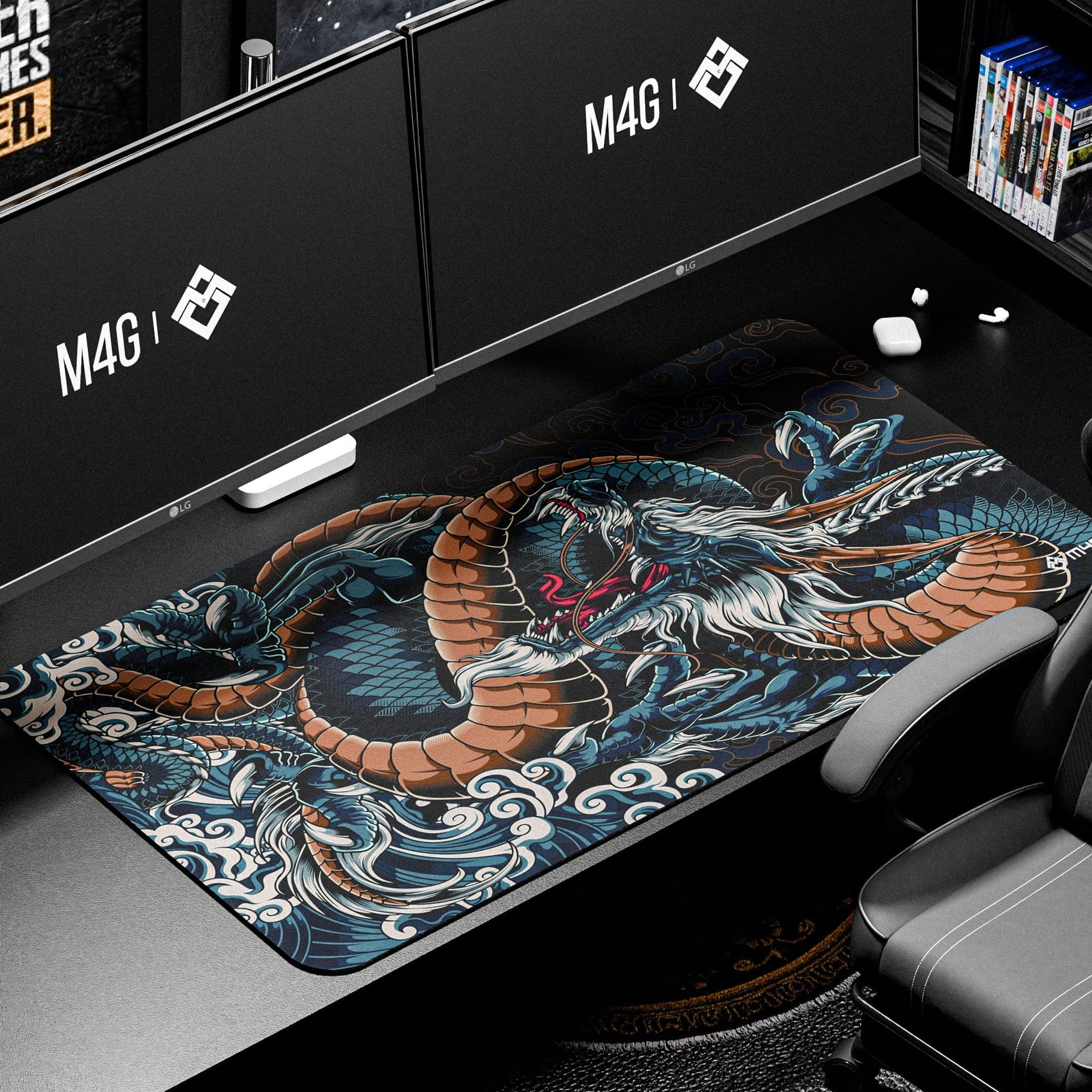 M4G Mouse Pad Green Dragon 900×400mm / 4mm
