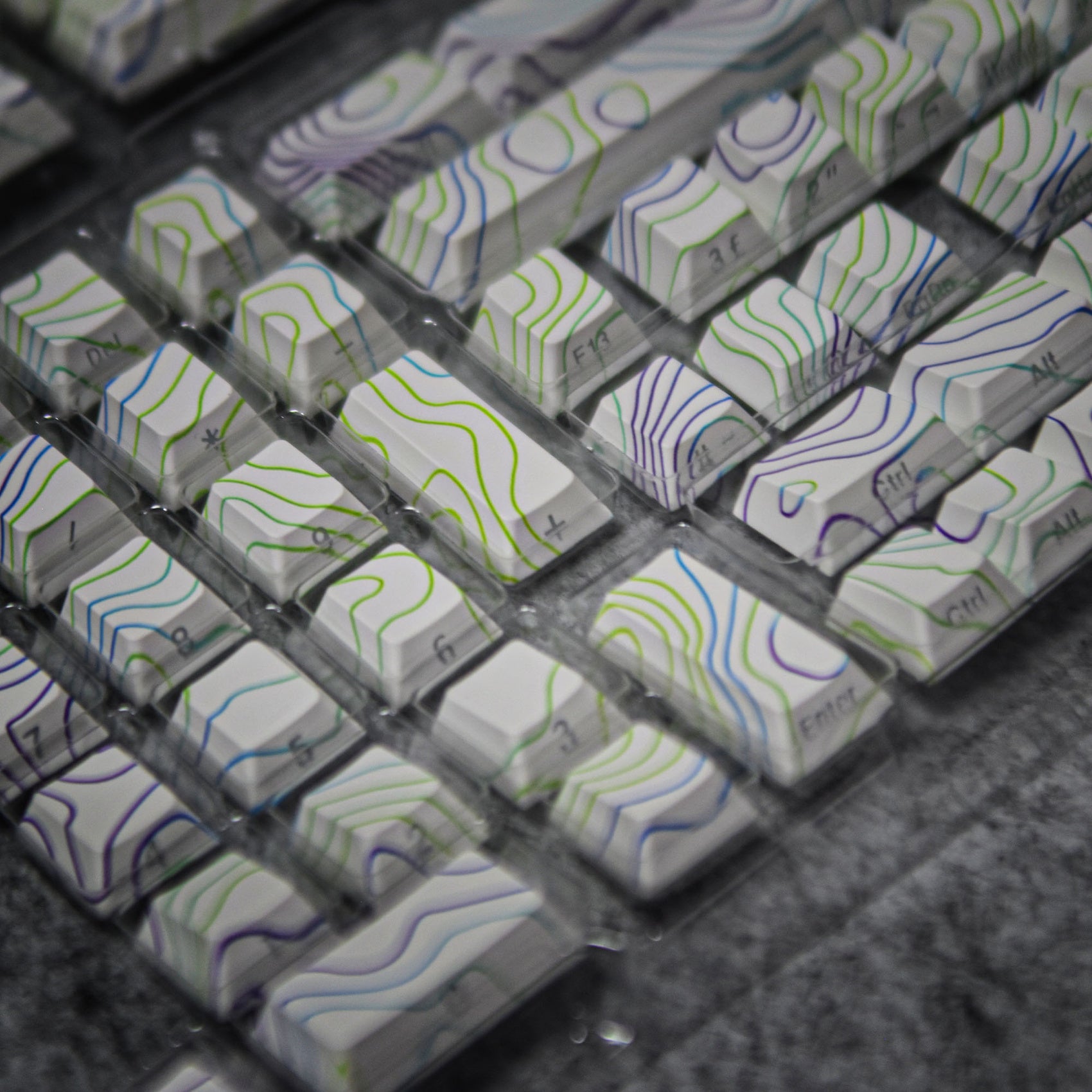 Isohypse Theme Keycaps – 145 Keys | Cherry Profile • PBT