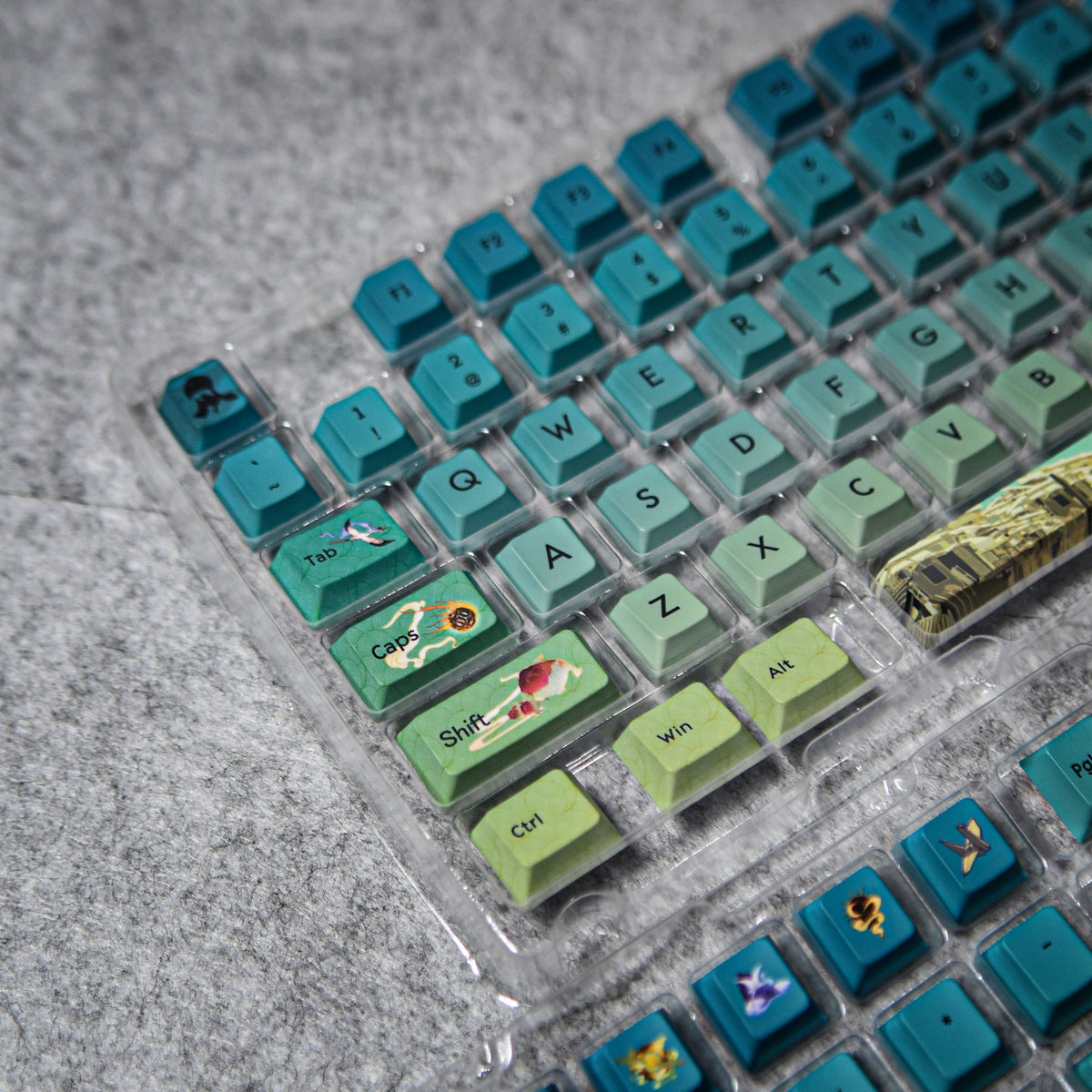 Shanheshejitu Zhnegqing Theme Keycaps – 124 Keys | Cherry Profile • PBT