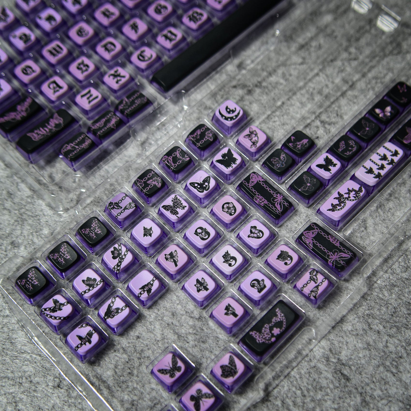 Black Butterfly of Lavender Keycaps – 122 Keys | MDA Profile • PBT+PC