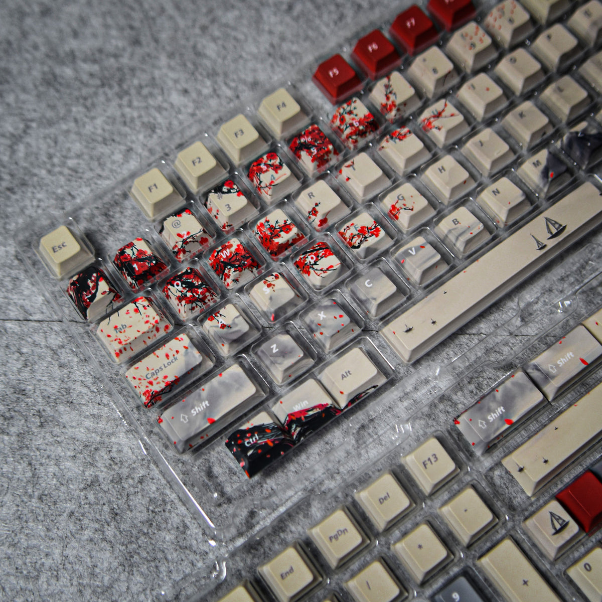 The Land of Red Plum Blossoms Keycaps – 148 Keys | Cherry Profile • PBT