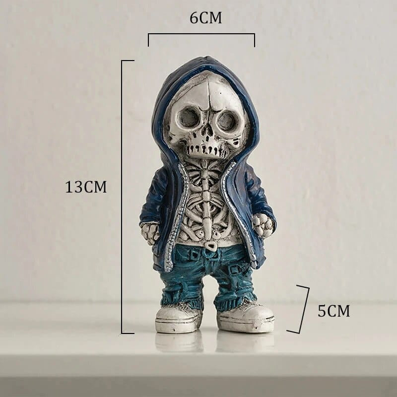 Skull Resin Statue Cool Skeleton Decorative Figurines Halloween Party Decoration Home Accessories Living Room Bedroom Decoration (4pcs)
