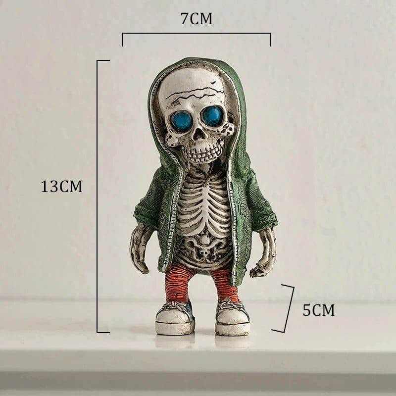 Skull Resin Statue Cool Skeleton Decorative Figurines Halloween Party Decoration Home Accessories Living Room Bedroom Decoration (4pcs)