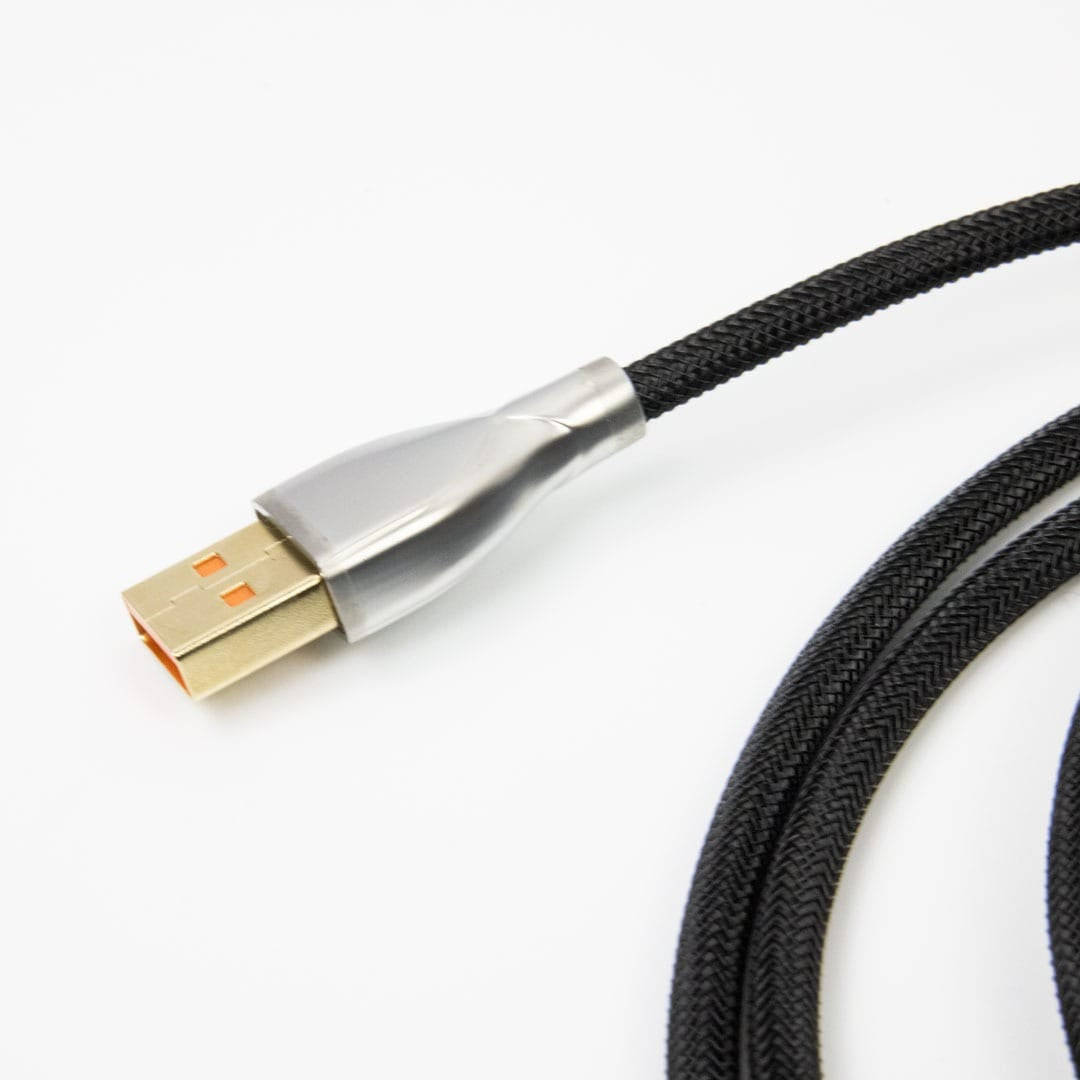M4G Coiled Aviator USB-Cable- BLACK