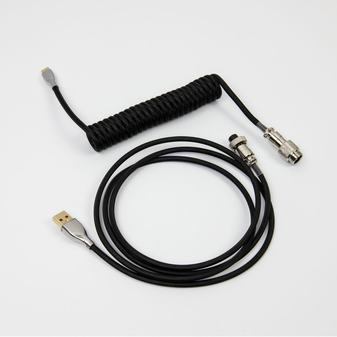 M4G Coiled Aviator USB Cable- BLACK