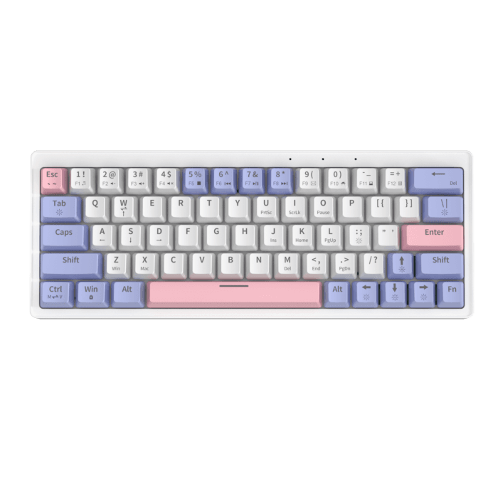 ZA63 Hot Swappable Wired Full Rgb Mechanical Keyboard – Tnt Yellow Switch (Linear) Wired (Pink)