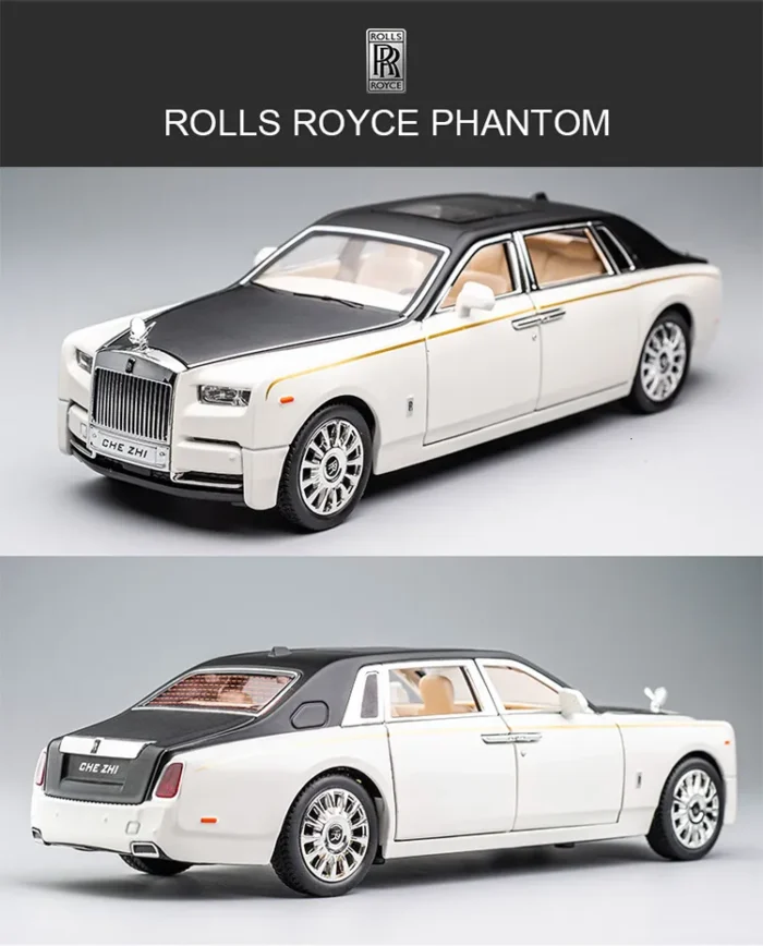 Rolls Royce Phantom Simulation Diecast Metal Alloy Model car Sound Light Pull Back Collection 22CM – Image 12