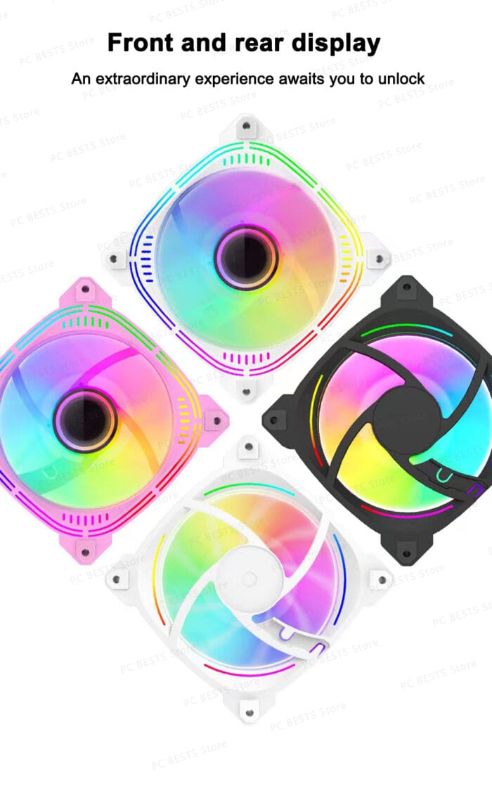 Case Fan 5V 3PIN ARGB AURA Temperature Control Silent PWM CPU Cooling Fan Prism II Reverse Chassis Fan (White) – Image 8