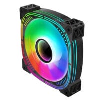 Case Fan 5V 3PIN ARGB AURA Temperature Control Silent PWM CPU Cooling Fan Prism II Reverse Chassis Fan (Black)