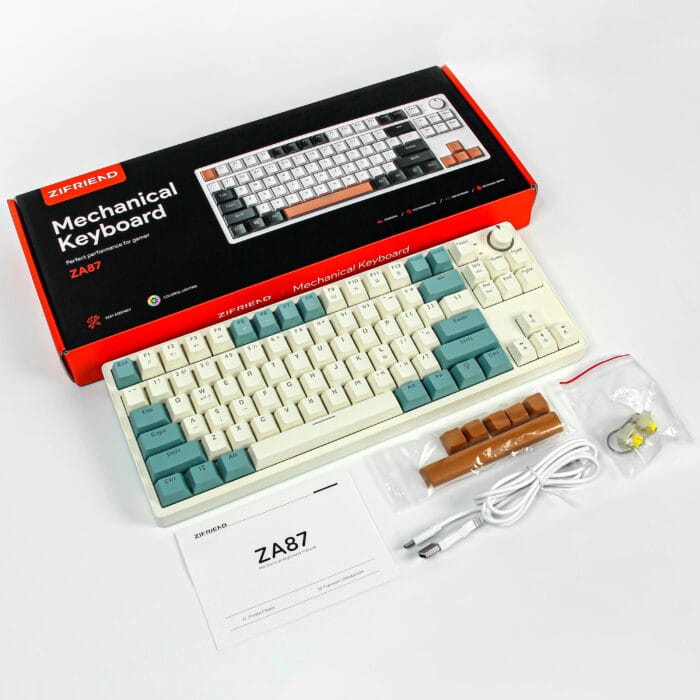 ZA87 Full RGB Wired Mechanical Keyboard-Yelllow Time Machine-TNT Linear Switch – Image 3