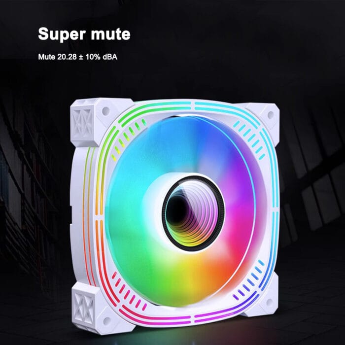Case Fan 5V 3PIN ARGB AURA Temperature Control Silent PWM CPU Cooling Fan Prism II Reverse Chassis Fan (Black) – Image 3