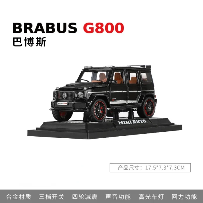 Brabus G800 BIG G Simulation Diecast Metal Alloy Model car Sound Light Pull Back Collection – Image 6