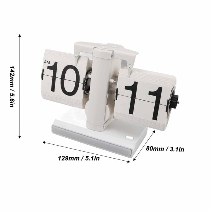Flip Desk Clock Retro Digital Flip Down Clock Battery Powered Flip Desk Clock with LED Ambient Light for Home Office Decor – Image 6