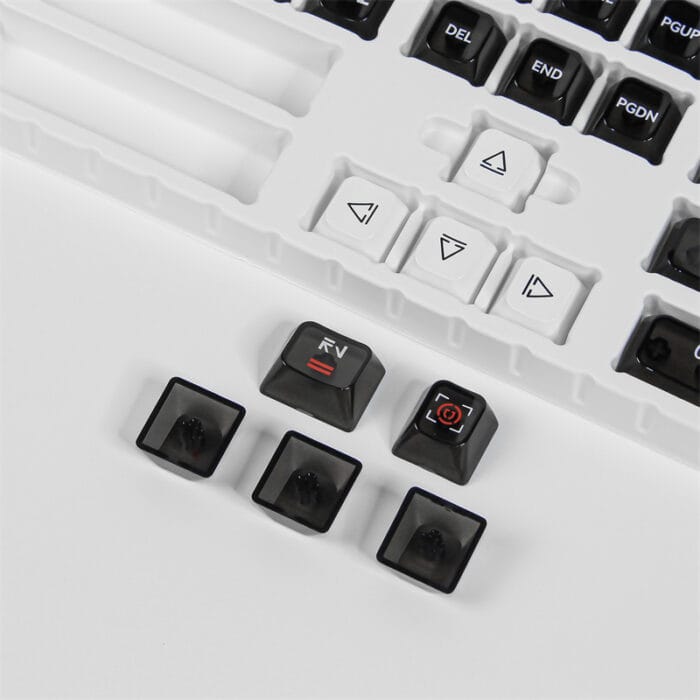 ZIFRIEND 116 Keys Flashback Keycaps MDA MX Switch Key Cap for Gamer Mechanical Keyboard DIY Full Size Transparent Black White – Image 3