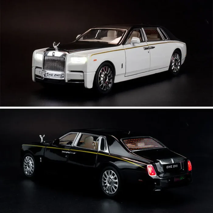 Rolls Royce Phantom Simulation Diecast Metal Alloy Model car Sound Light Pull Back Collection 22CM – Image 2