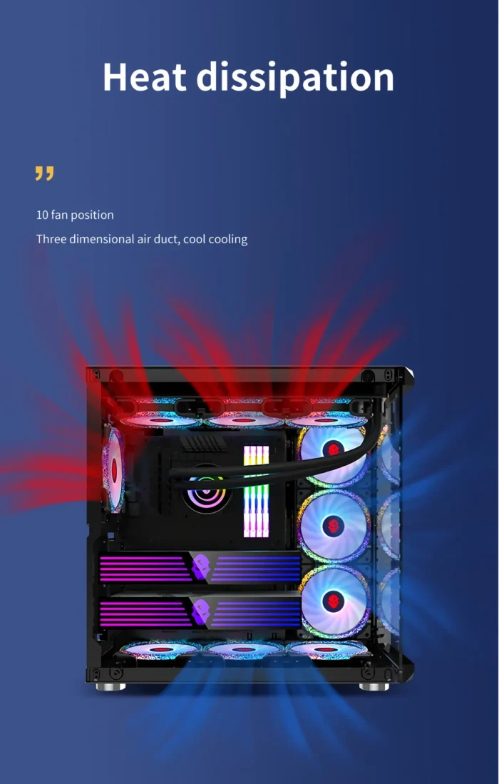 GAMEKM ROBIN Gaming Computer Case Mid-Tower Side Transparent Tempered Glass Panel MICRO-ATX ATX RGB USB 3.0 1.0HDD SSD for Desktop PC - White – Image 11