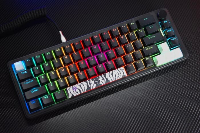 Golden Lion GM68 65% Hot-Swappable 3-Pin Full RGB Lighting USB-C VIA Interface Red/Silver Switches Compact Gaming Keyboard (black) – Image 12