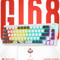 Golden Lion GI68 65% Hot-Swappable Mechanical Keyboard - Full RGB Lighting, USB-C, Red Outemu Switches, Compact Gaming Keyboard (white)