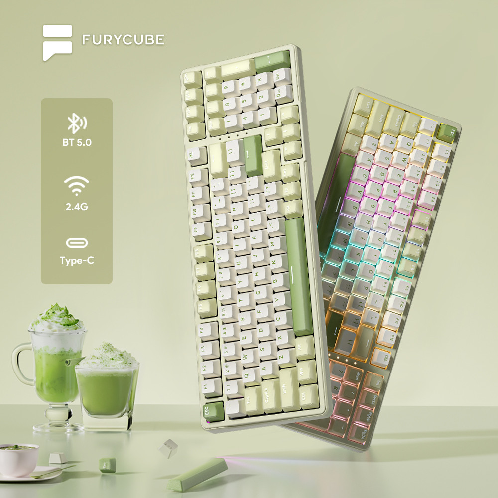 M4G × FuryCube k99 pro Green Mist Tri-Mode Connectivity – Image 6