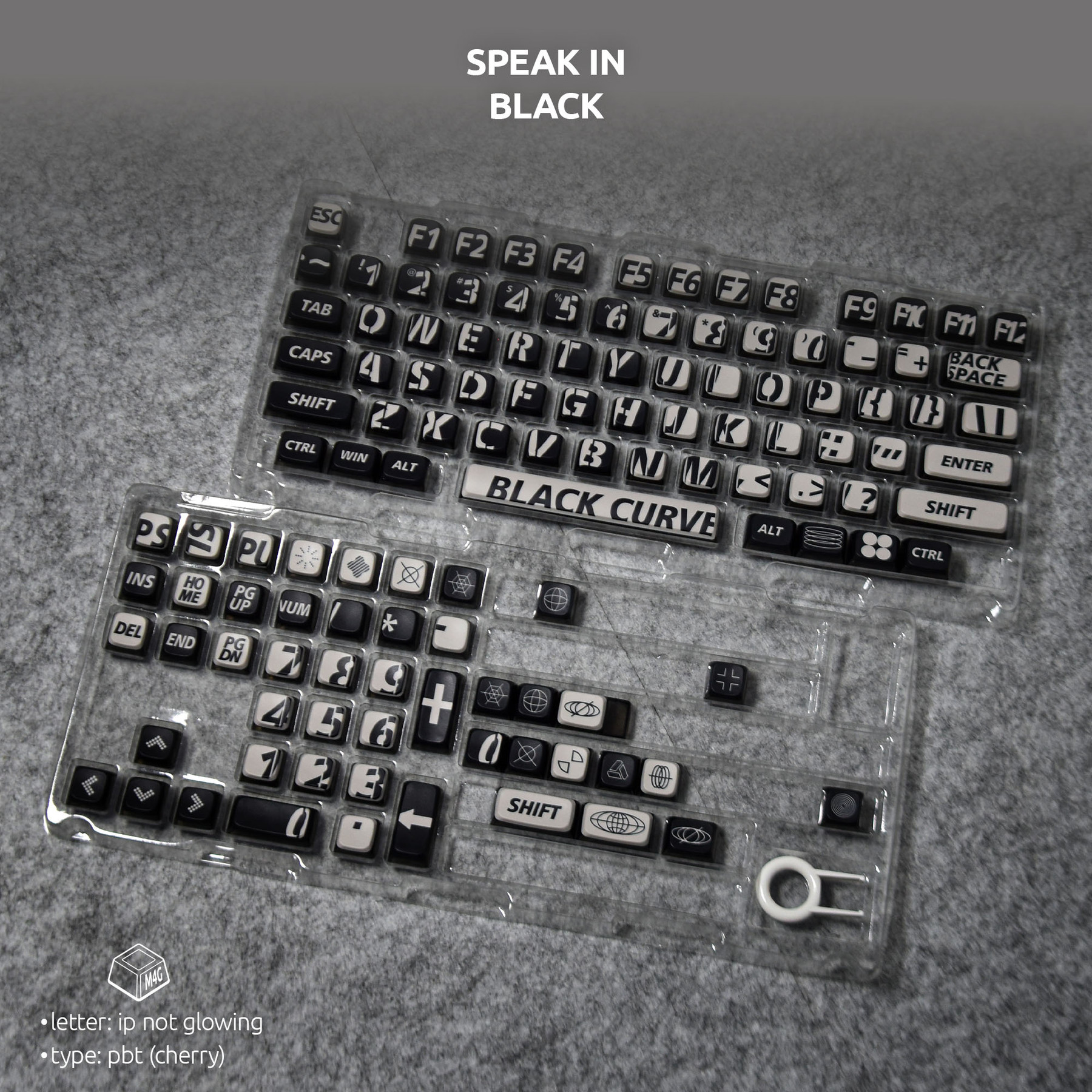 Speak in Black Keycaps – 122 Keys | MDA Profile • PBT+PC