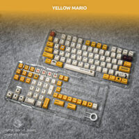 Yellow Mario Theme Keycaps – 123 Keys | OEM Profile • PBT