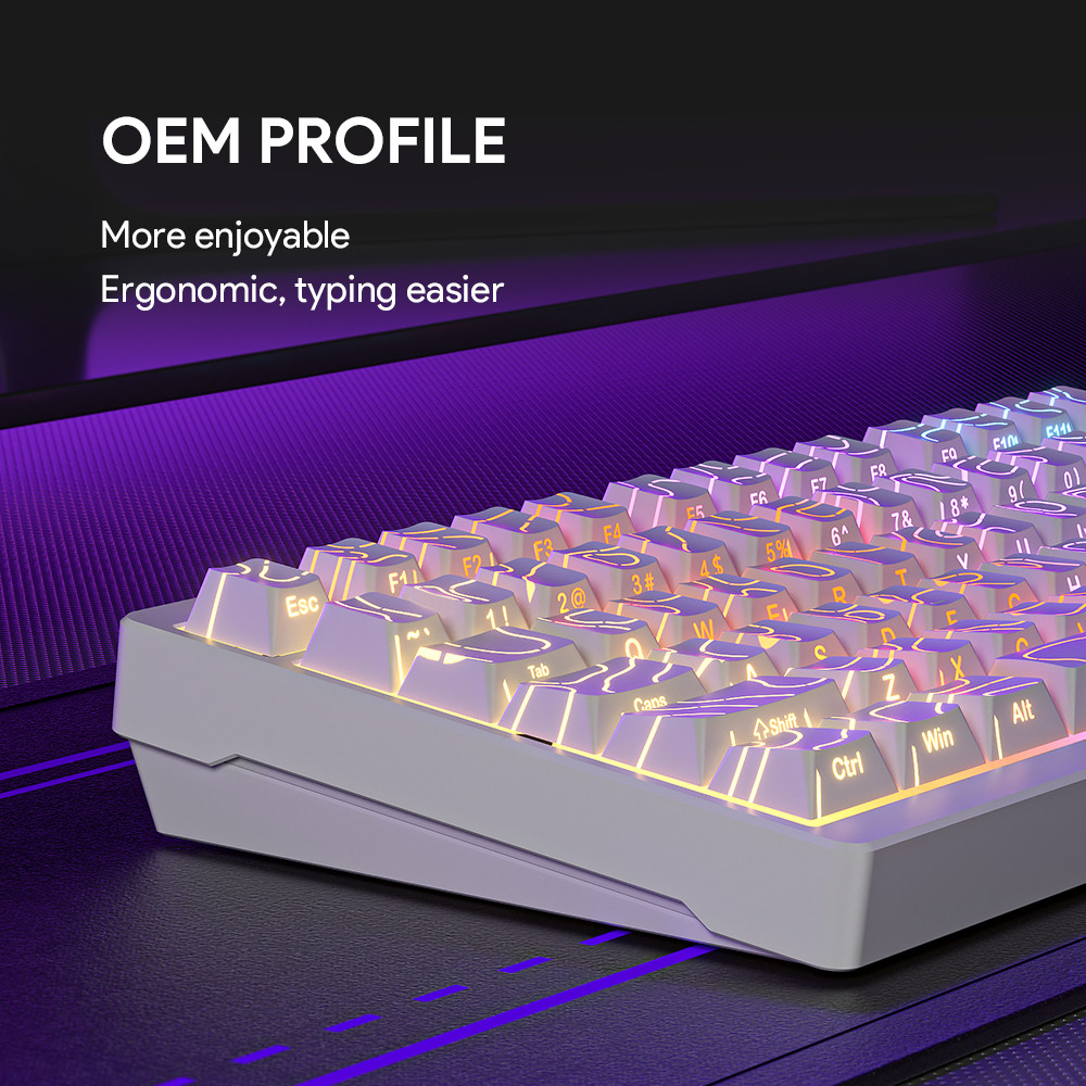 Contour White Keycaps – 100 Keys | OEM Profile • PBT – Image 4