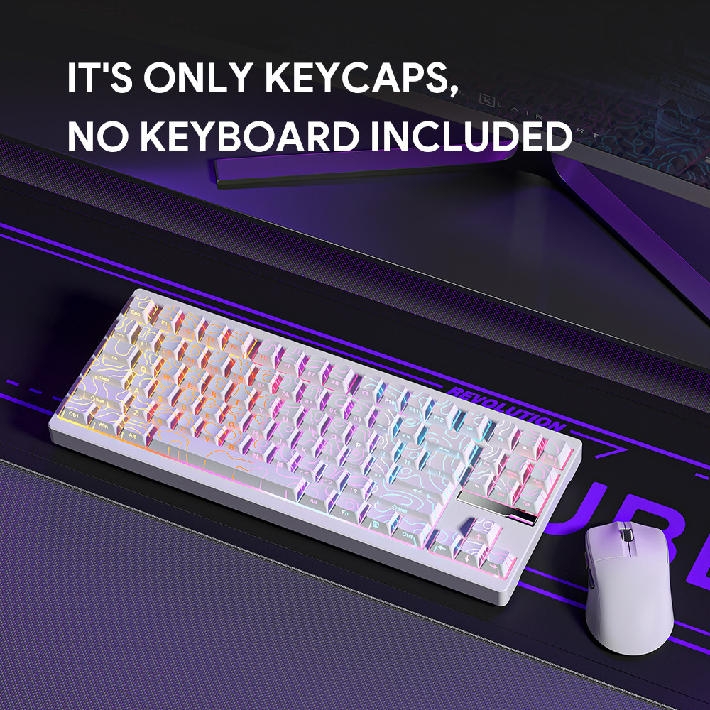 Contour White Keycaps – 100 Keys | OEM Profile • PBT – Image 2