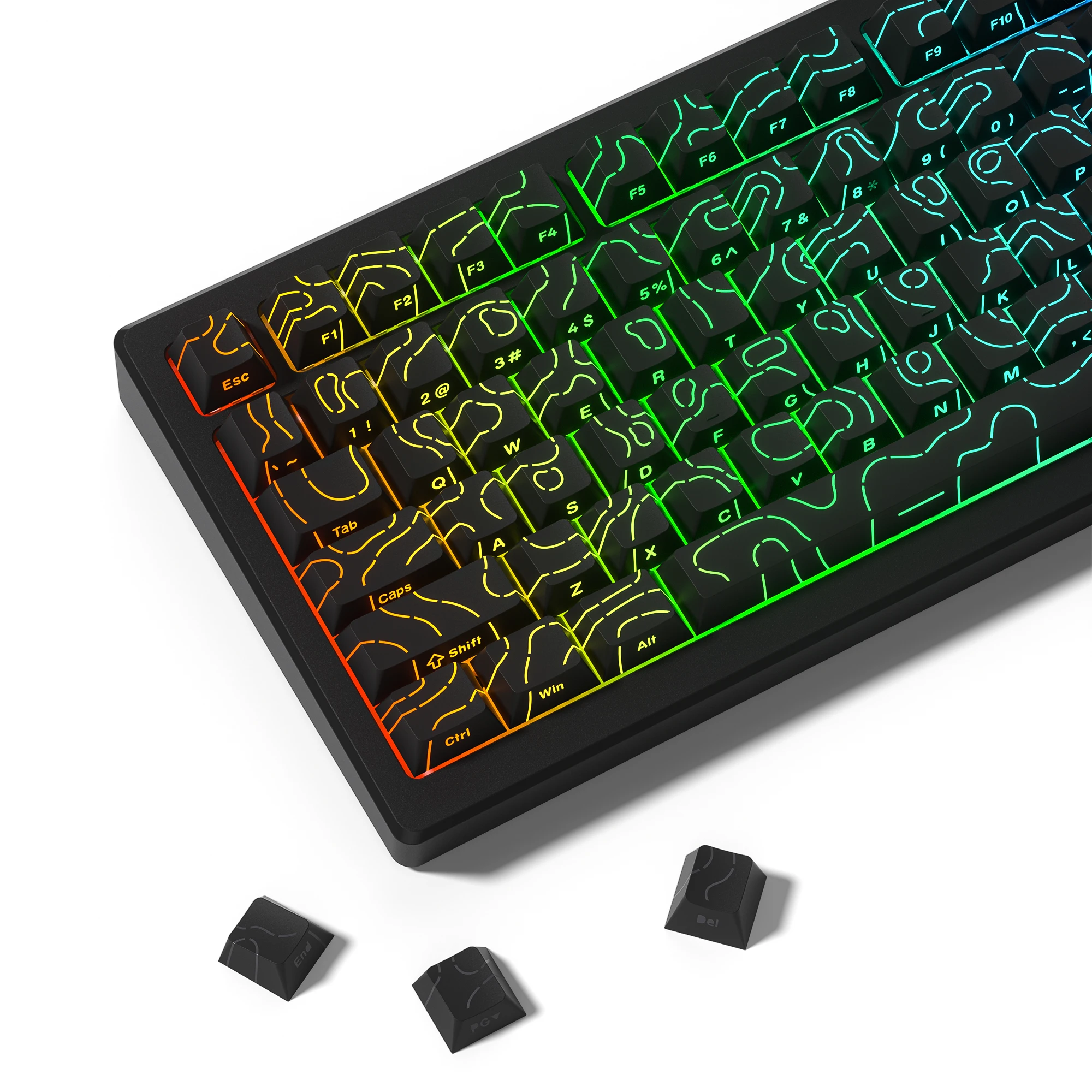 Contour Black Keycaps – 100 Keys | OEM Profile • PBT – Image 2