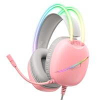 Onikuma X33 Pink Gaming Headset Muli-device Compatible Intelligent Compatibility Type-c / Usb