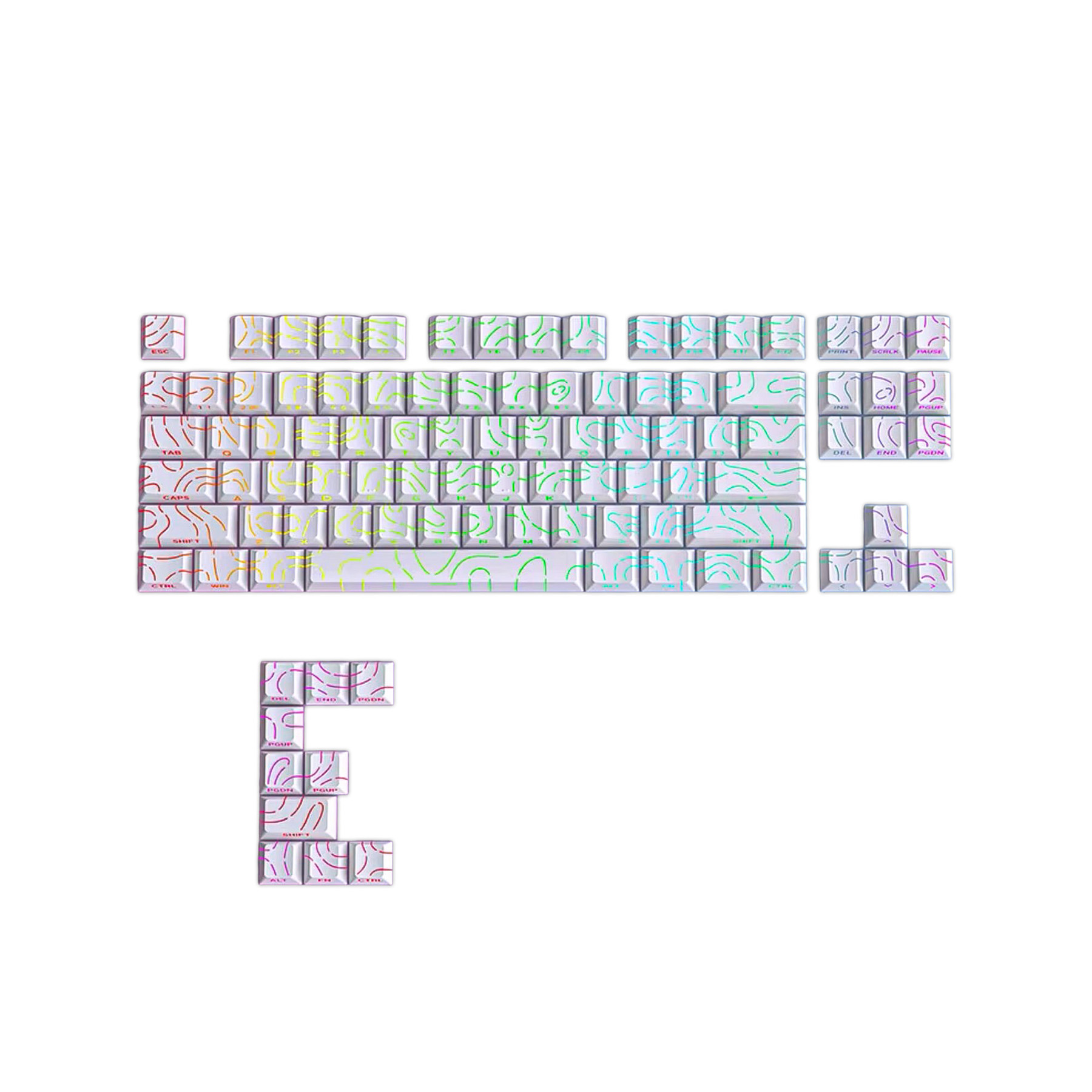 Contour White Keycaps – 100 Keys | OEM Profile • PBT