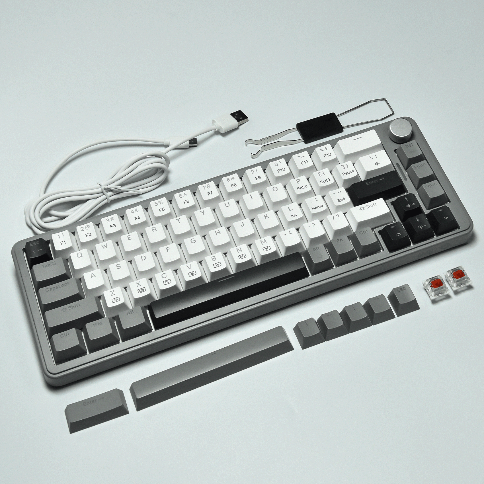 GM68-V2 Mechanical Keyboard Grey & White – Image 5