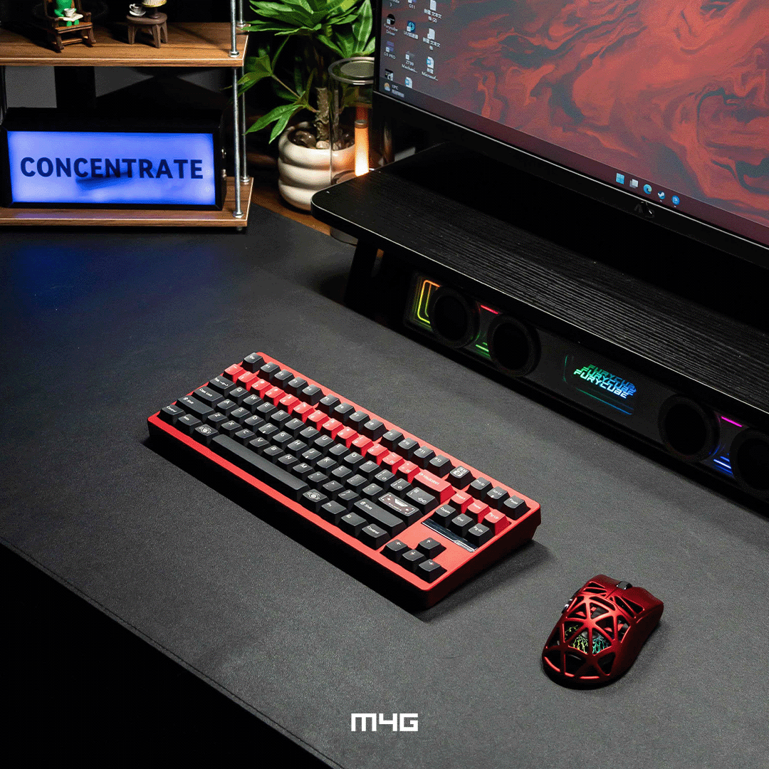 M4G × FuryCube G11 (BK-V2) — Ultra Lightweight Wireless Gaming Mouse (Red) – Image 2