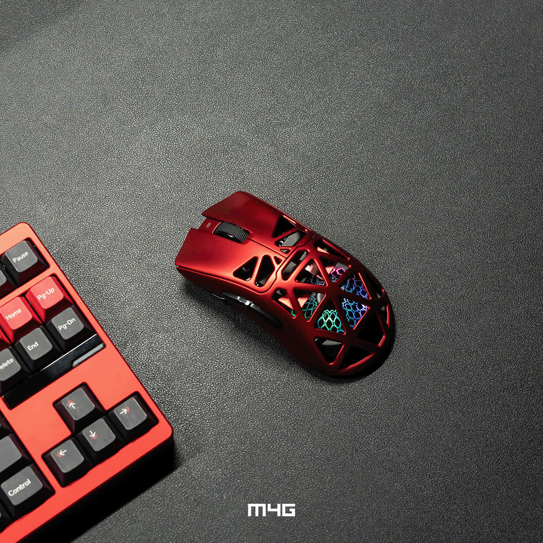 M4G × FuryCube G11 (BK-V2) — Ultra Lightweight Wireless Gaming Mouse (Red) – Image 5