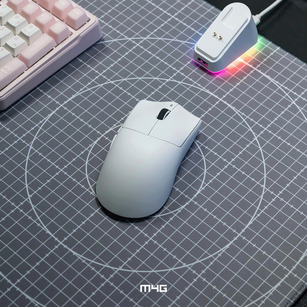M4G × FuryCube G16 Pro — Ultra Lightweight Wireless Gaming Mouse (White) – Image 2