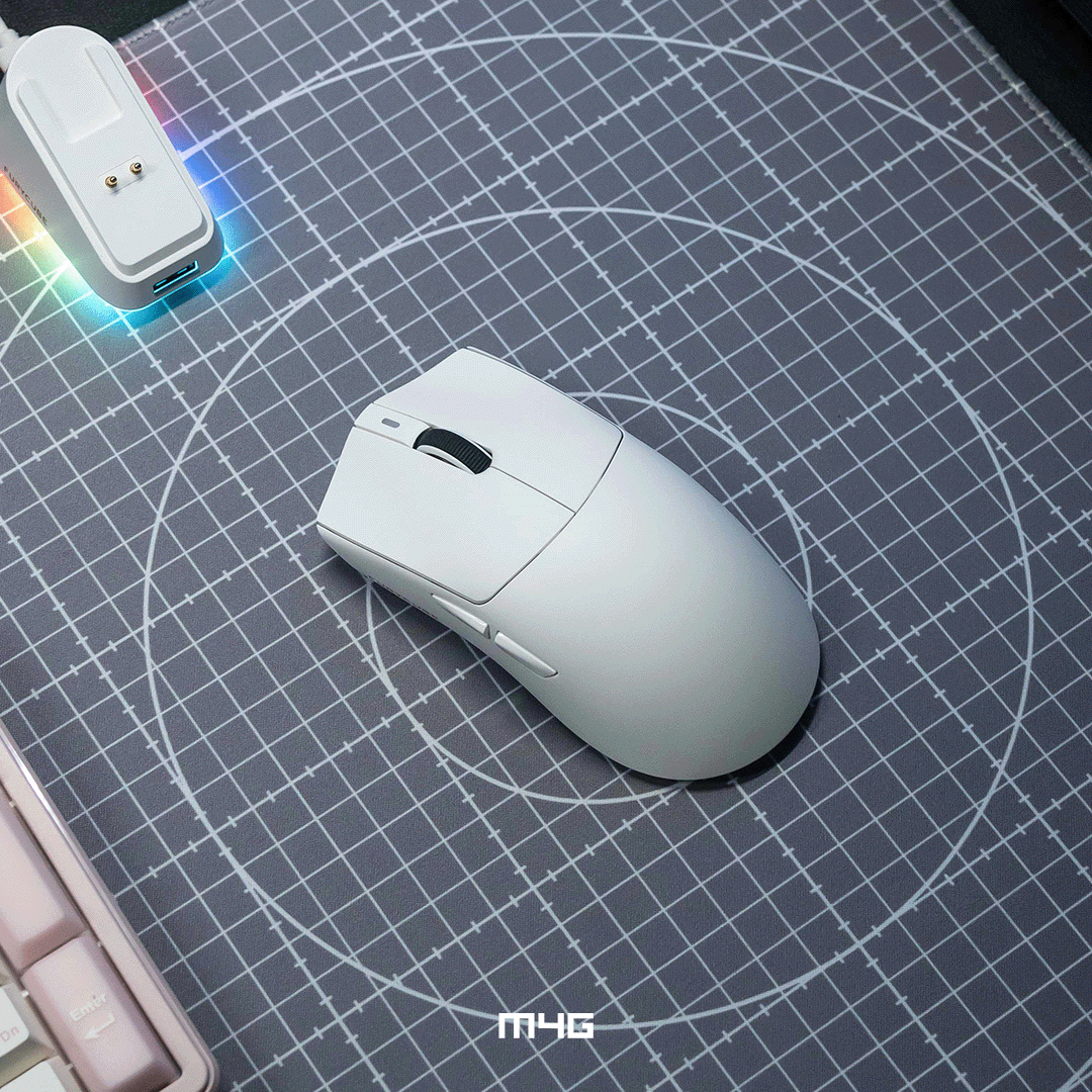 M4G × FuryCube G16 Pro — Ultra Lightweight Wireless Gaming Mouse (White) – Image 3